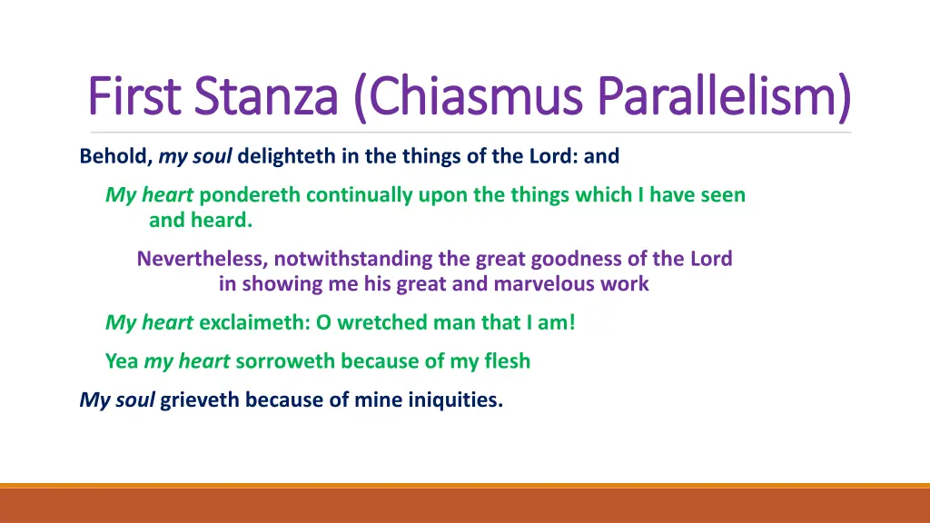 first stanza chiasmus parallelism first stanza 1