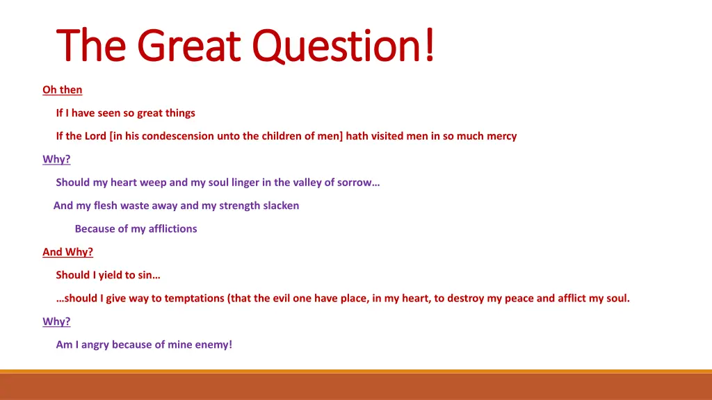 the great question the great question