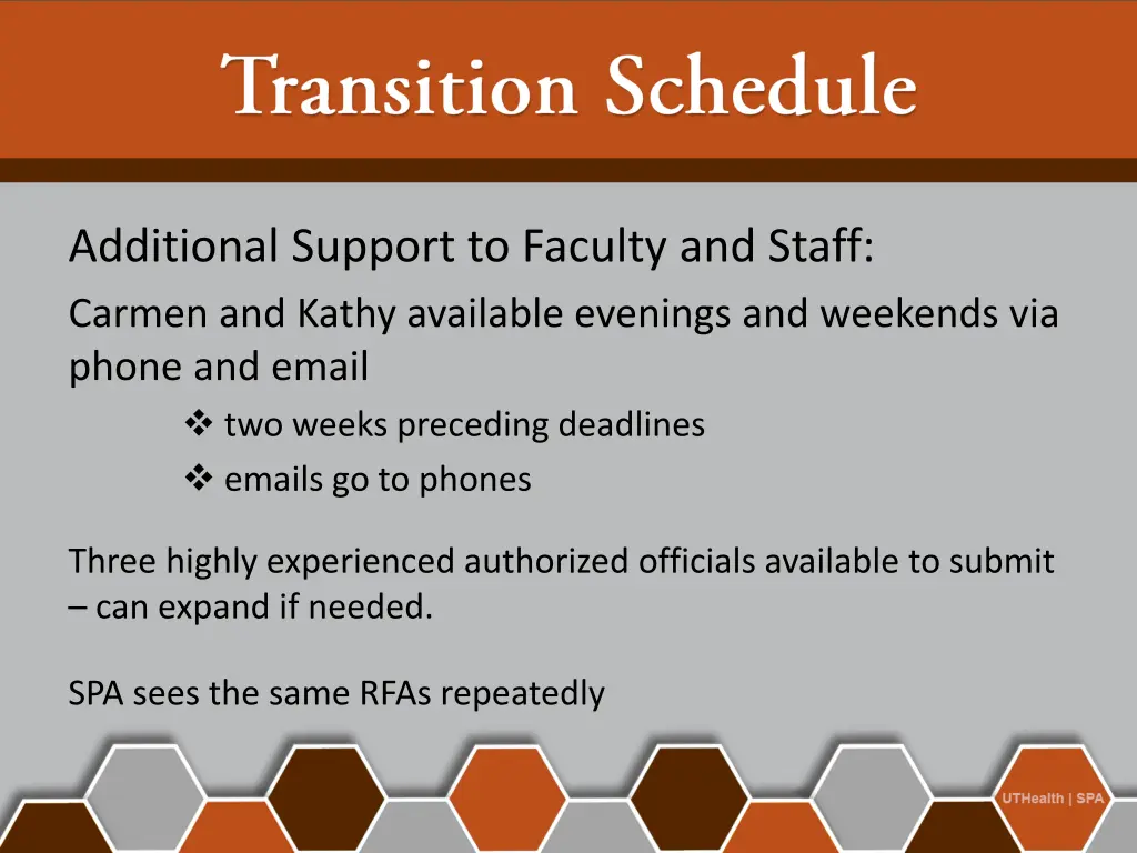 additional support to faculty and staff carmen