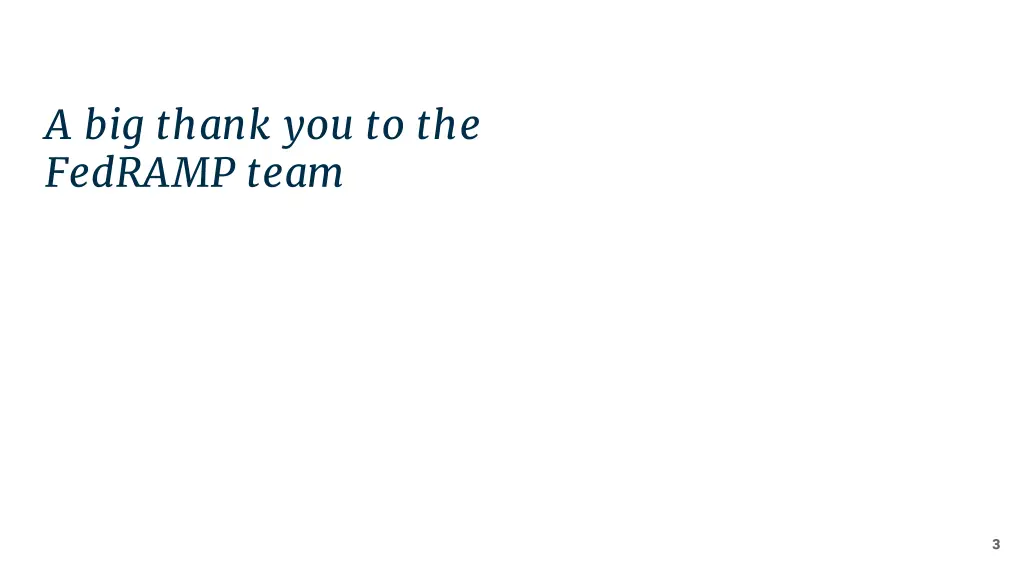 a big thank you to the fedramp team