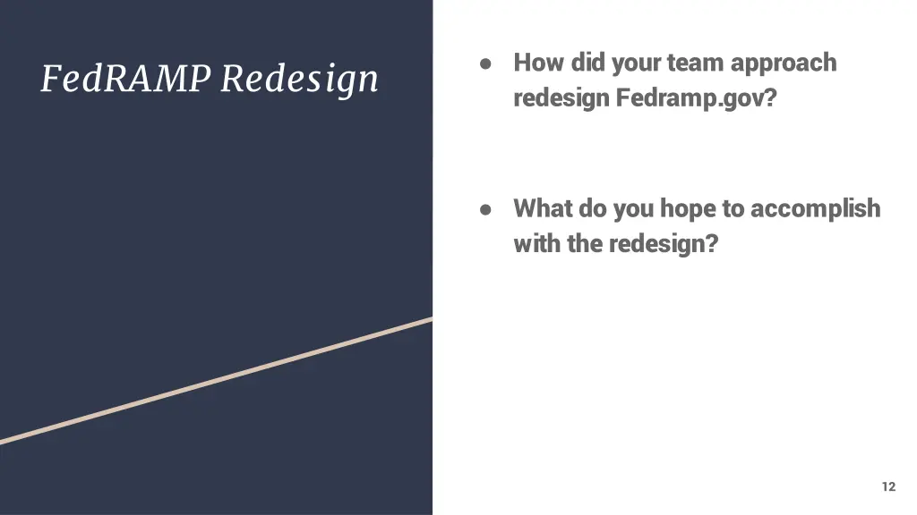 how did your team approach redesign fedramp gov