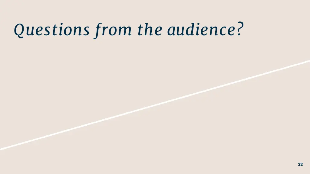questions from the audience