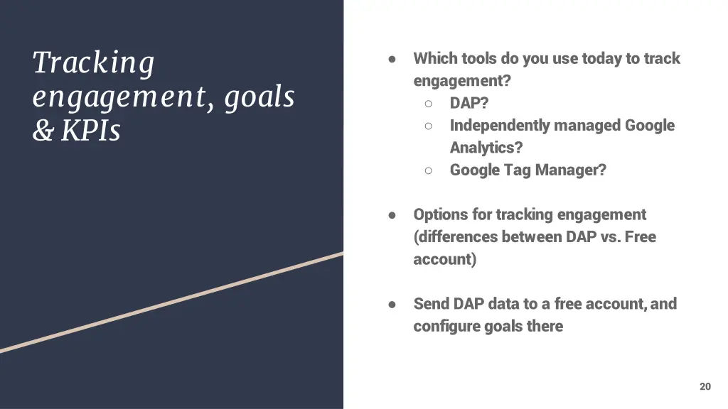 tracking engagement goals kpis
