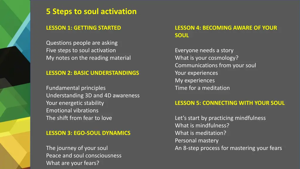 5 steps to soul activation 1