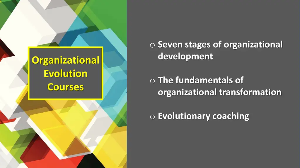 o seven stages of organizational development