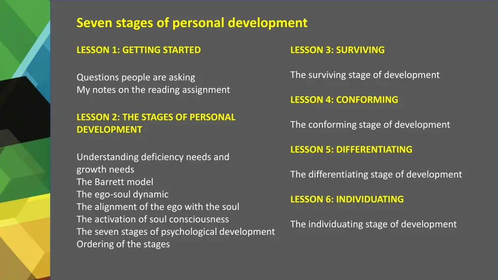 seven stages of personal development 1