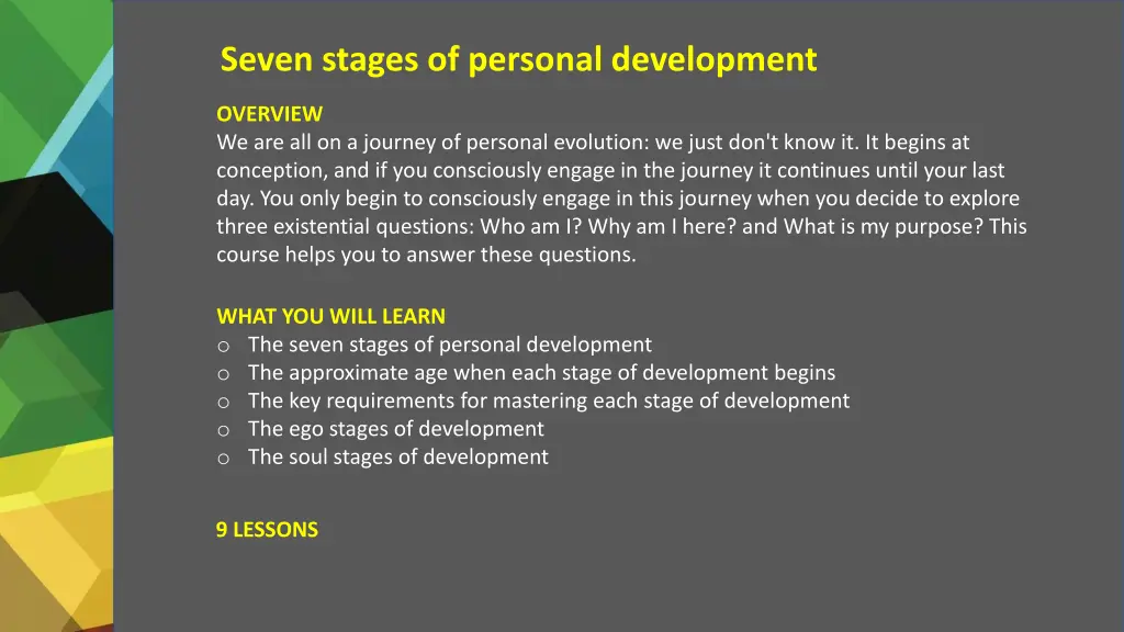 seven stages of personal development