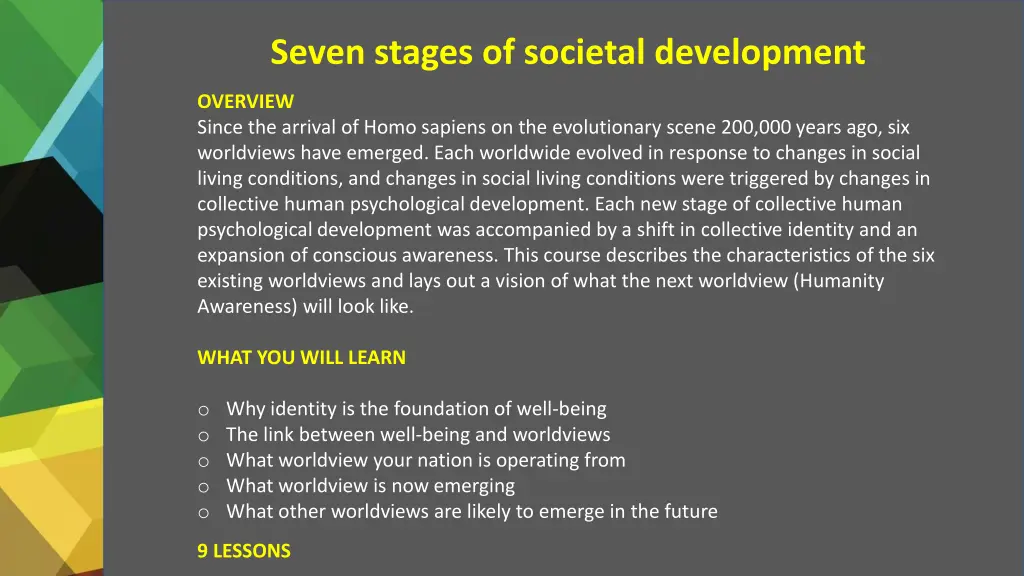 seven stages of societal development