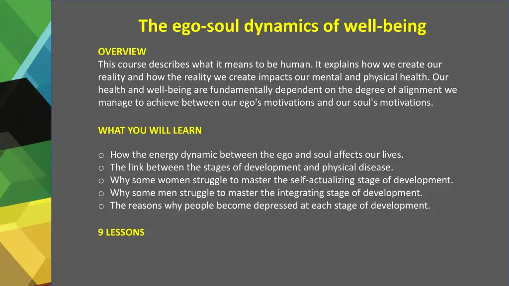 the ego soul dynamics of well being