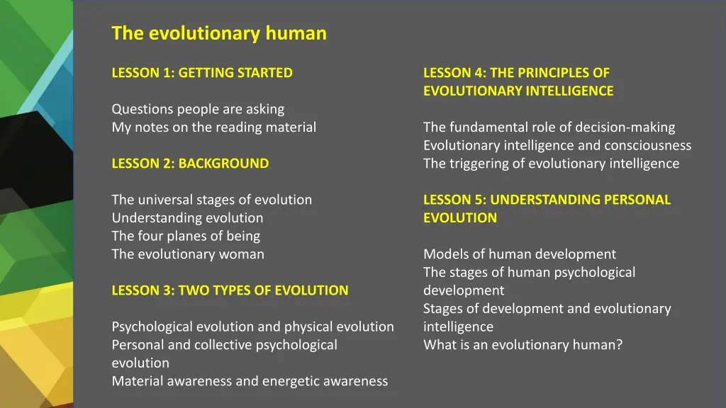 the evolutionary human 1