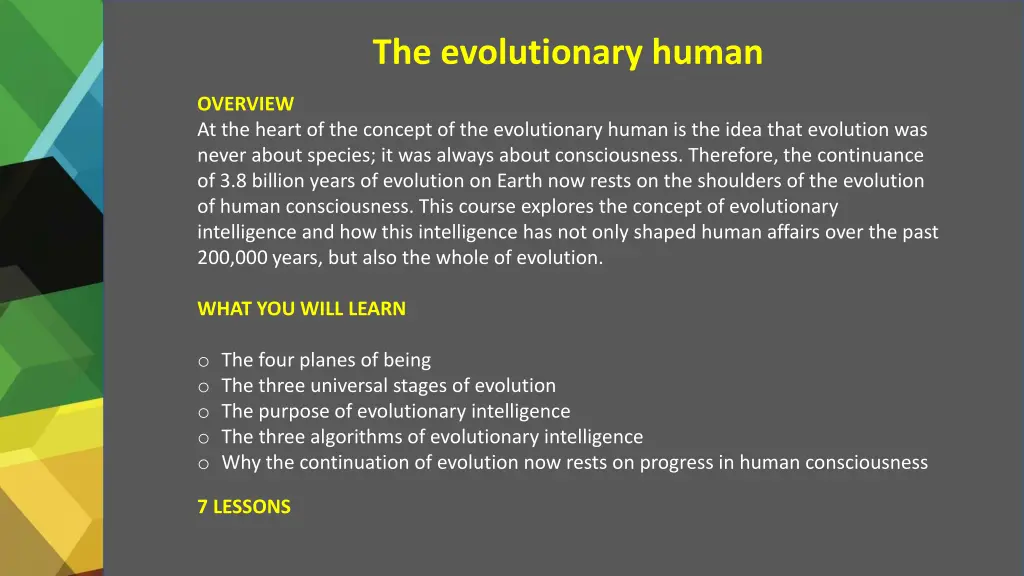 the evolutionary human