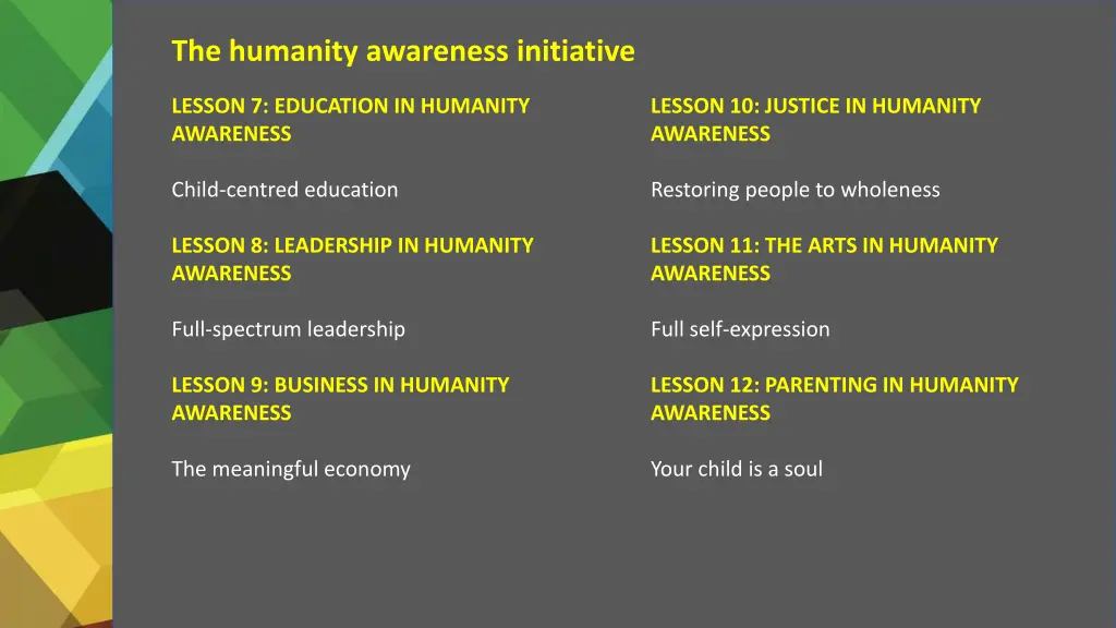 the humanity awareness initiative 2