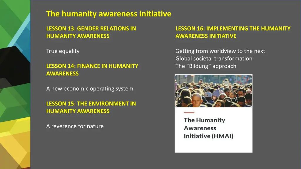 the humanity awareness initiative 3