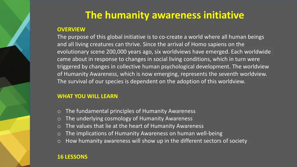 the humanity awareness initiative