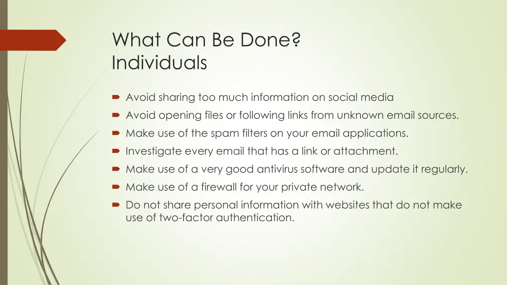 what can be done individuals