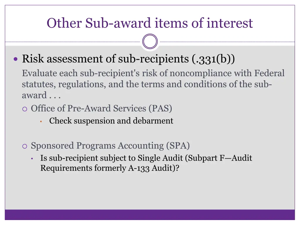 other sub award items of interest 2