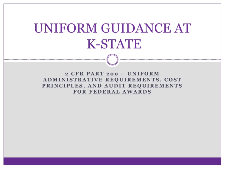 uniform guidance at k state