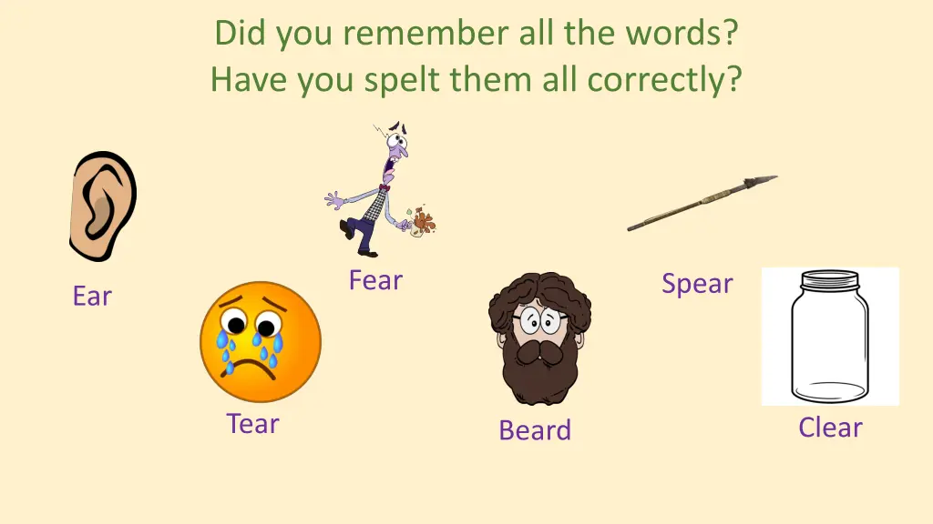 did you remember all the words have you spelt