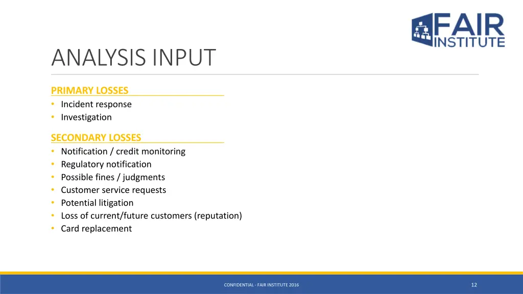 analysis input
