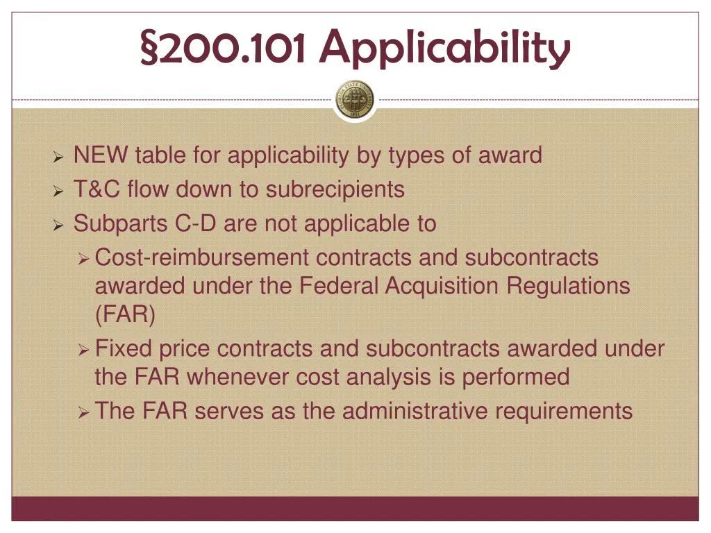 200 101 applicability