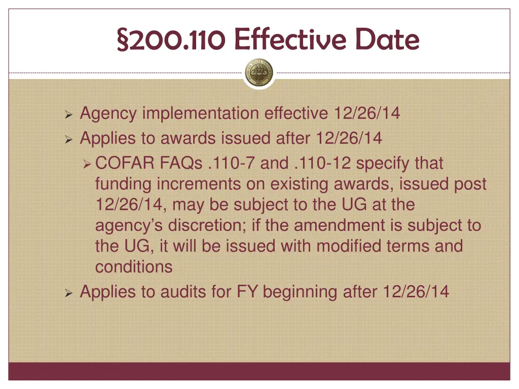 200 110 effective date