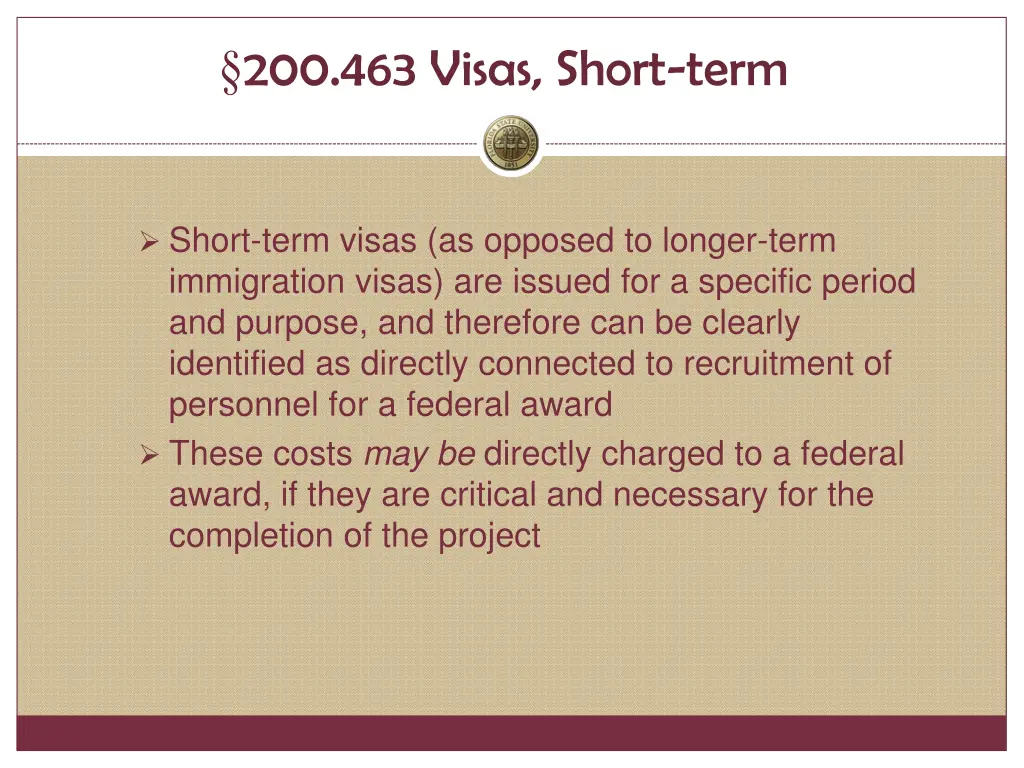 200 463 visas short term