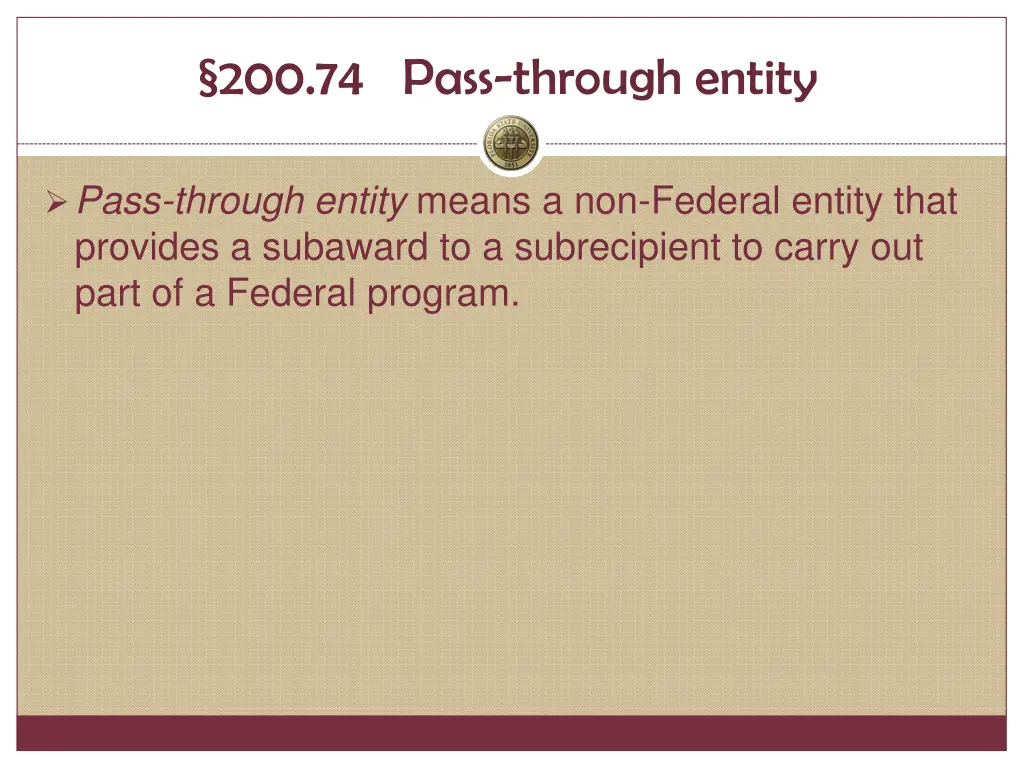 200 74 pass through entity