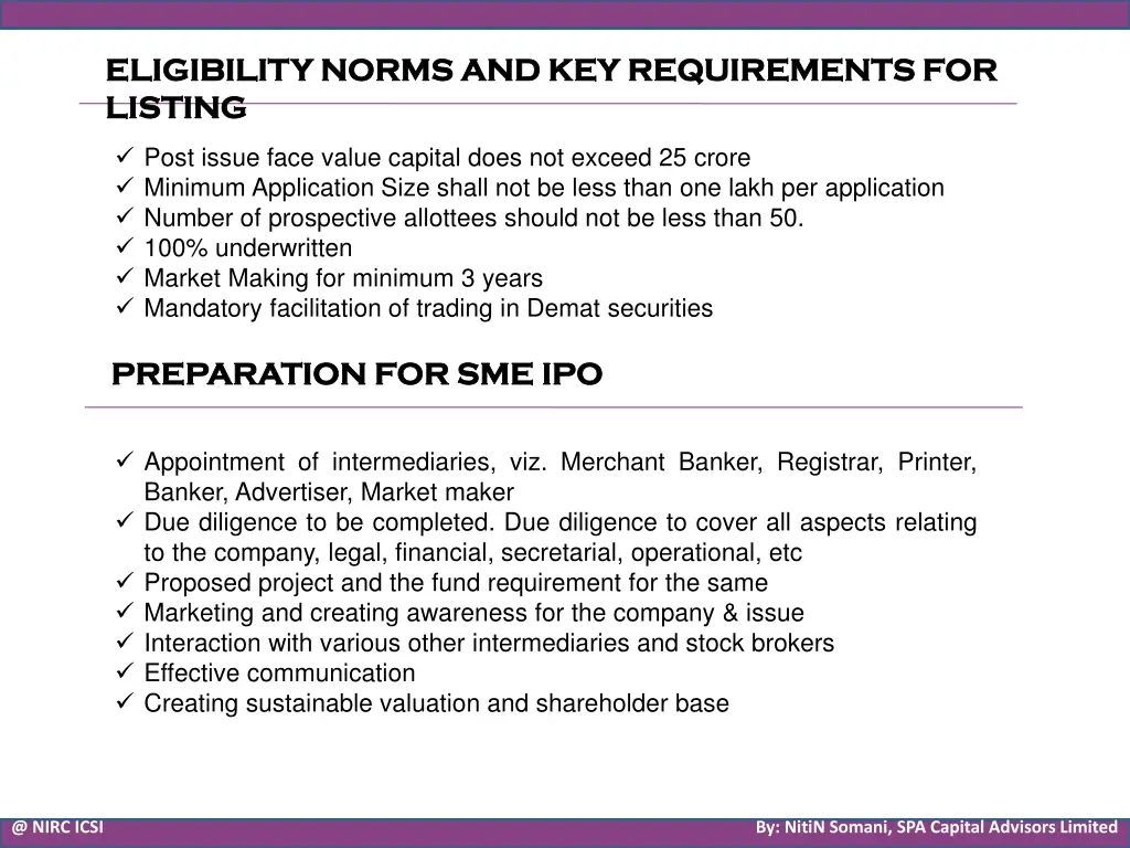 eligibility norms and key requirements