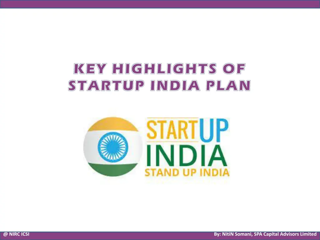 key highlights of key highlights of startup india