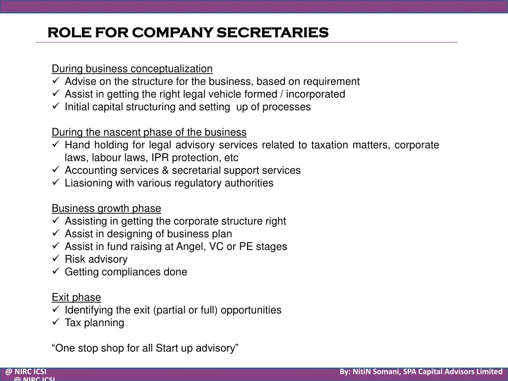 role for company secretaries role for company