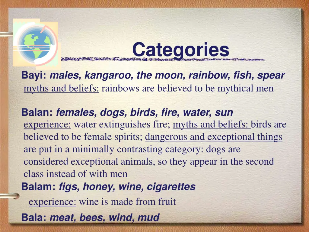 categories