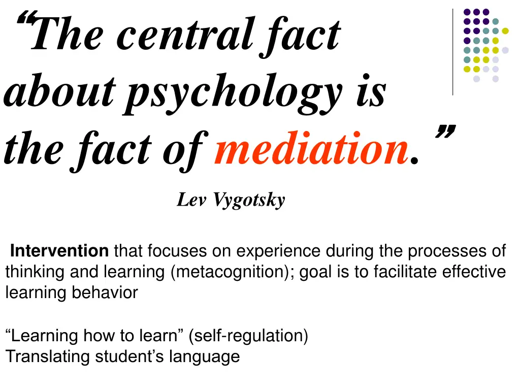 the central fact about psychology is the fact