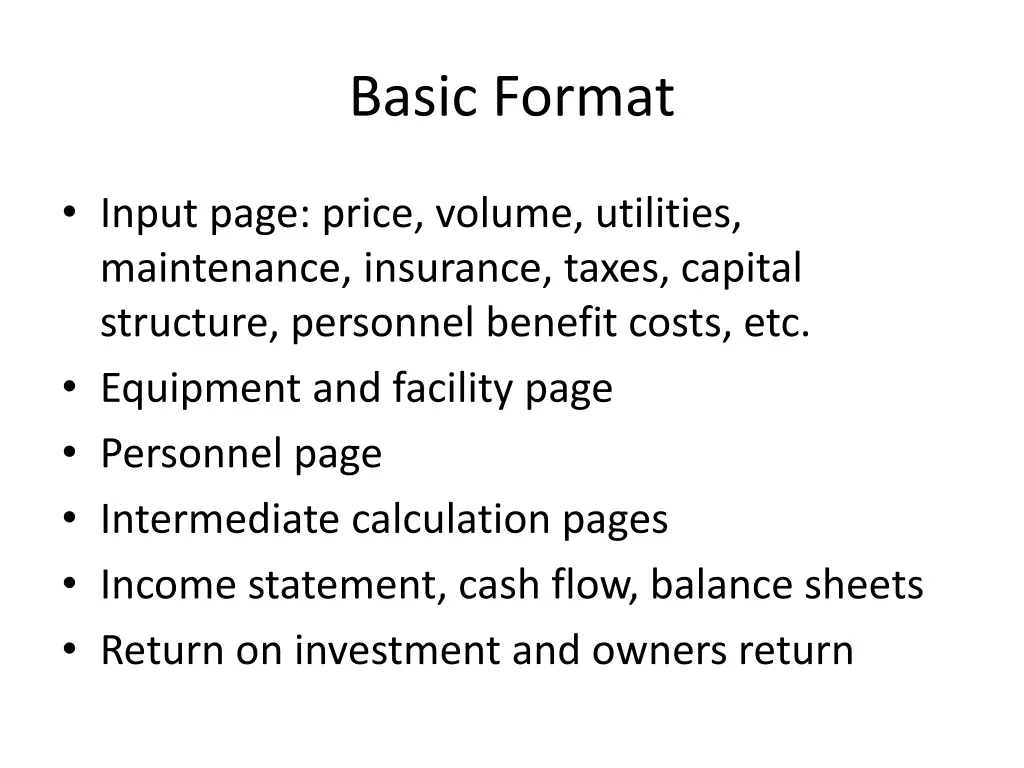 basic format