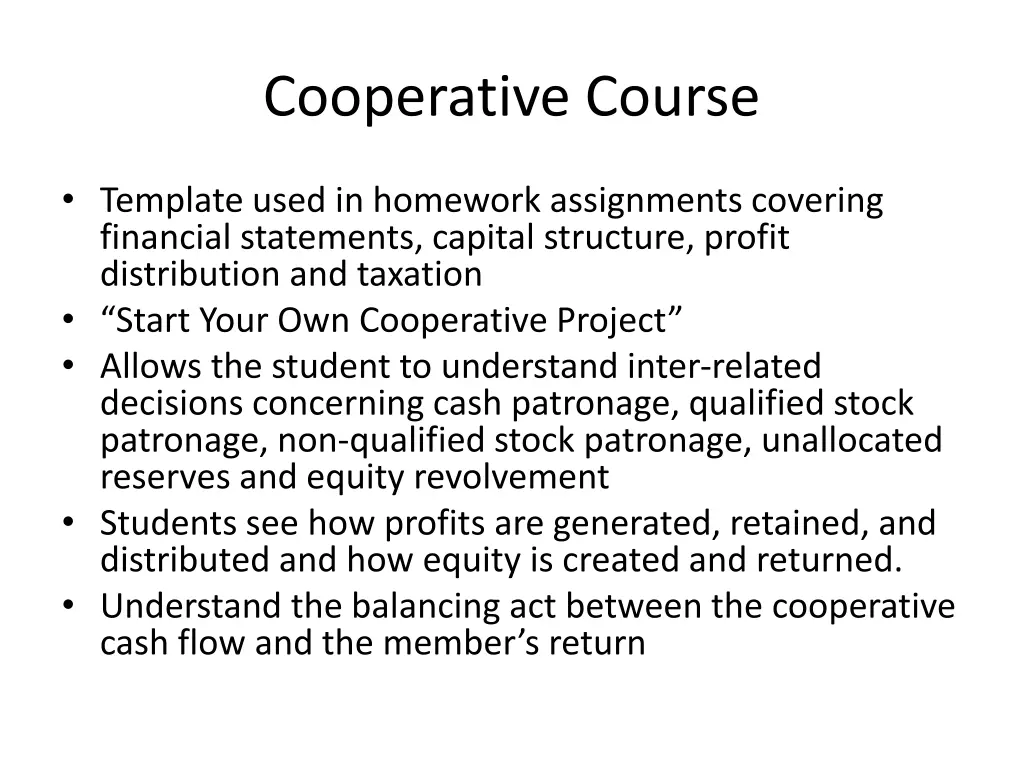 cooperative course