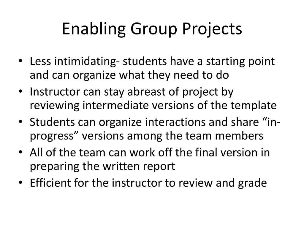 enabling group projects