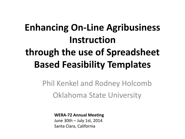 enhancing on line agribusiness instruction