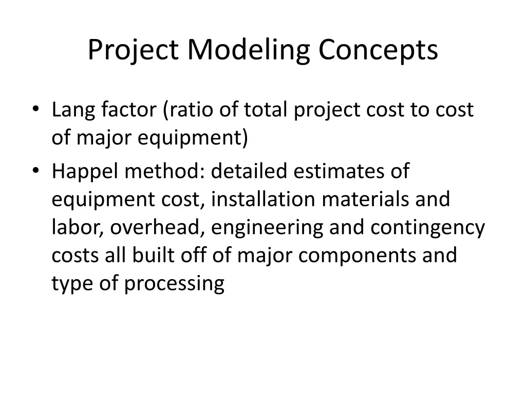 project modeling concepts