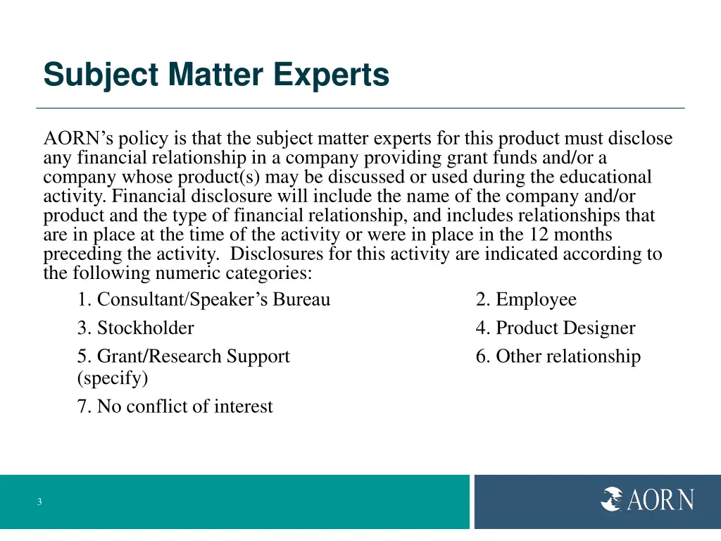 subject matter experts