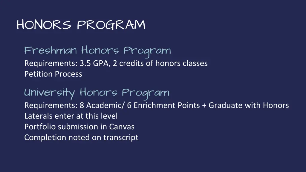 honors program