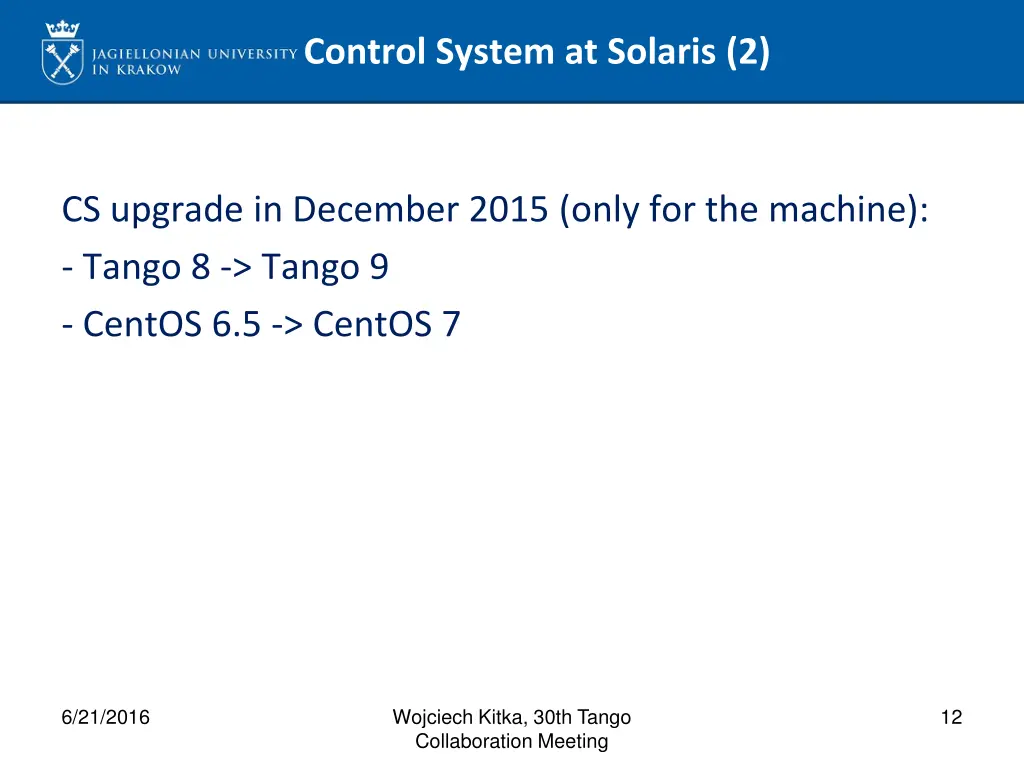 control system at solaris 2