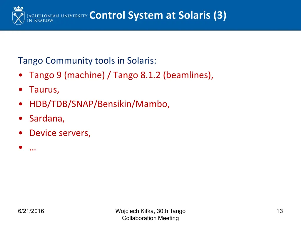 control system at solaris 3