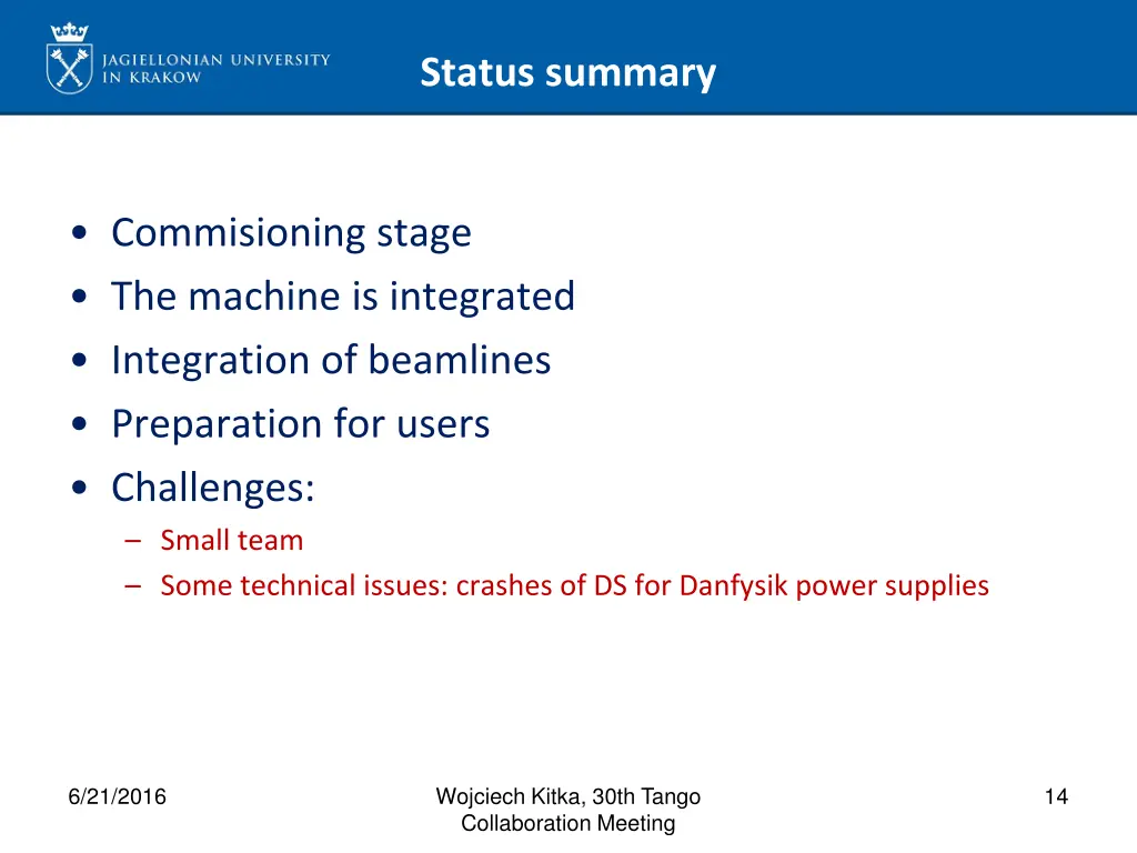 status summary