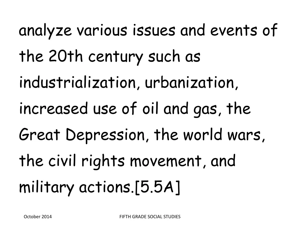 analyze various issues and events of the 20th