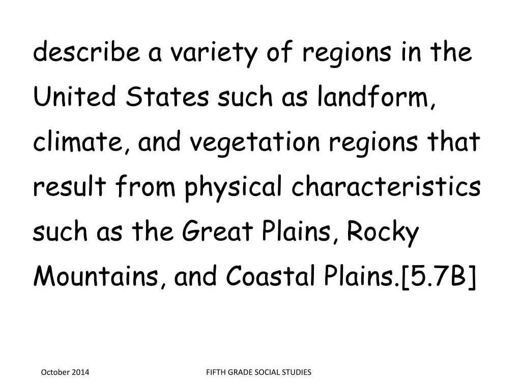describe a variety of regions in the united 1