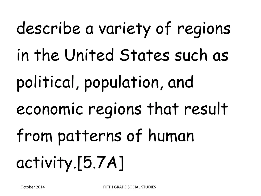 describe a variety of regions in the united