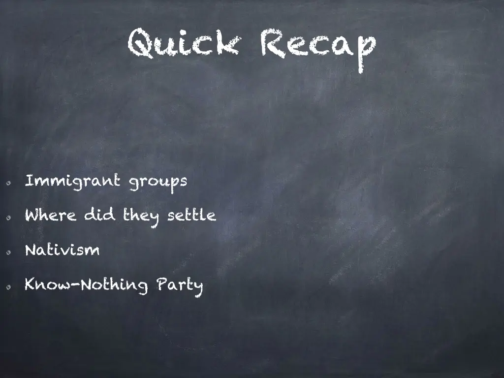 quick recap