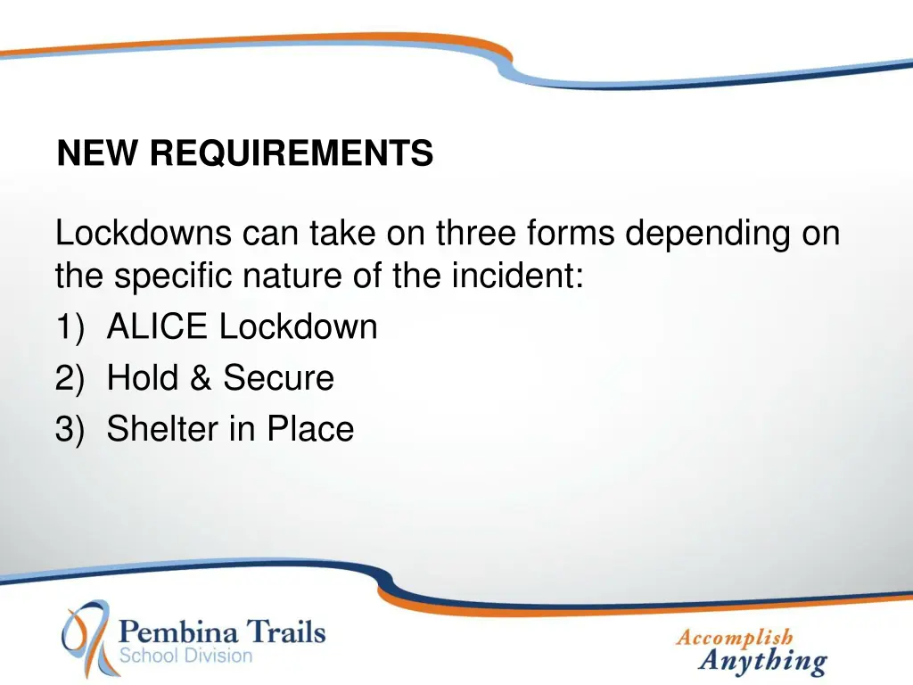 new requirements