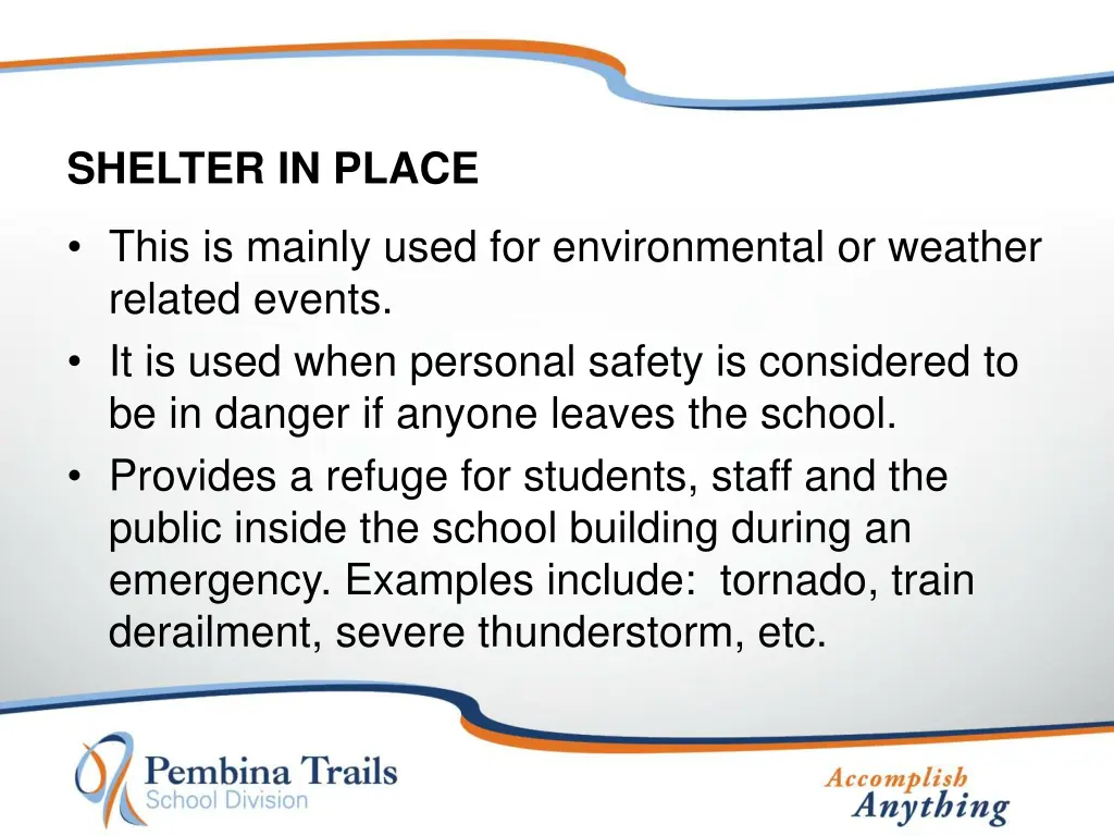 shelter in place