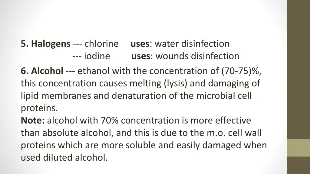 5 halogens chlorine uses water disinfection