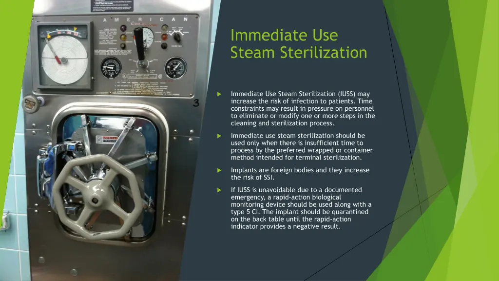 immediate use steam sterilization
